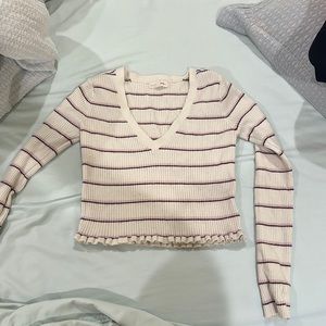Cropped stripped sweater